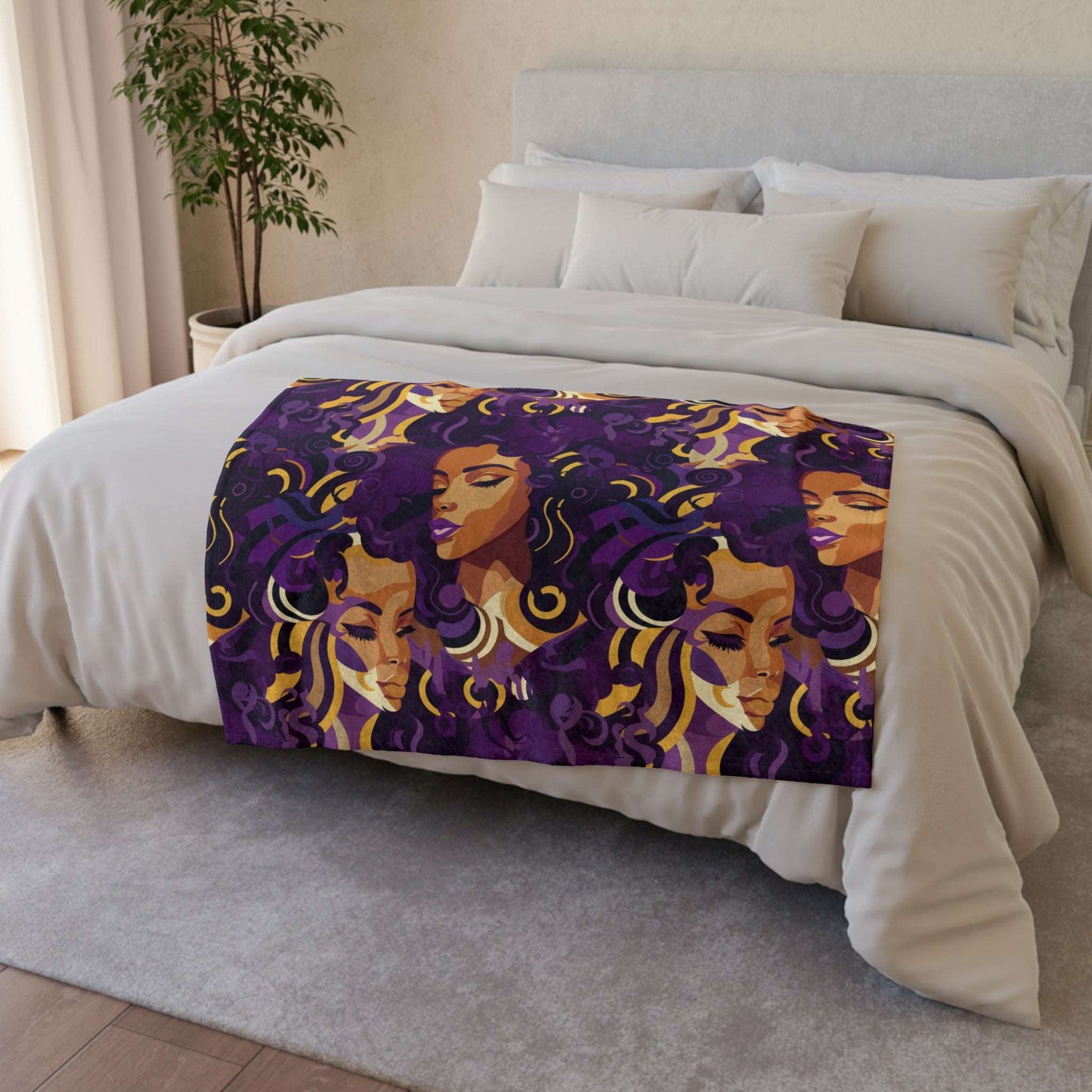 African American Woman Pop Art Black Doll Inspired Throw Cover