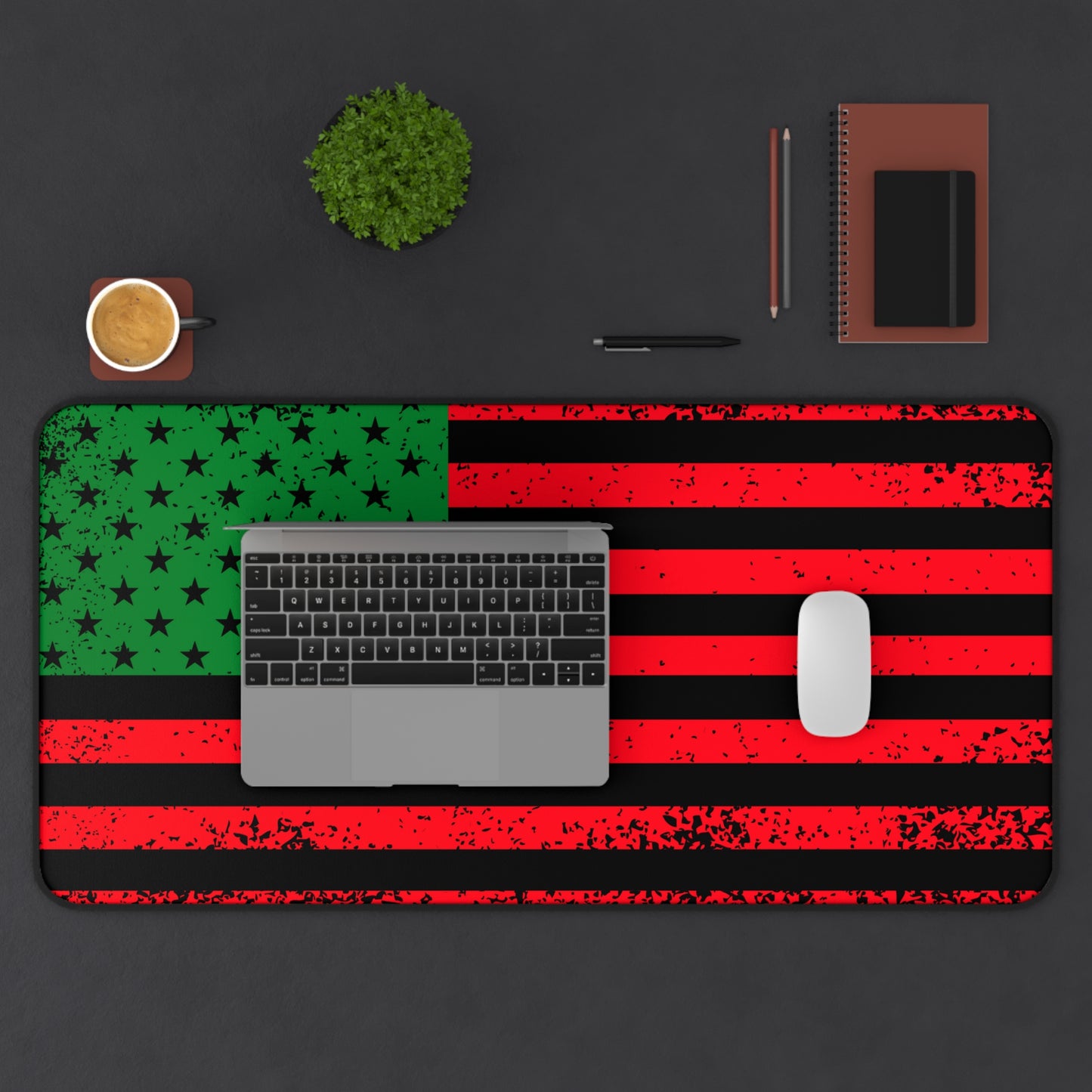 Black American Flag Cleaning Mat, Pew Pew Pan African Cleaning Mat