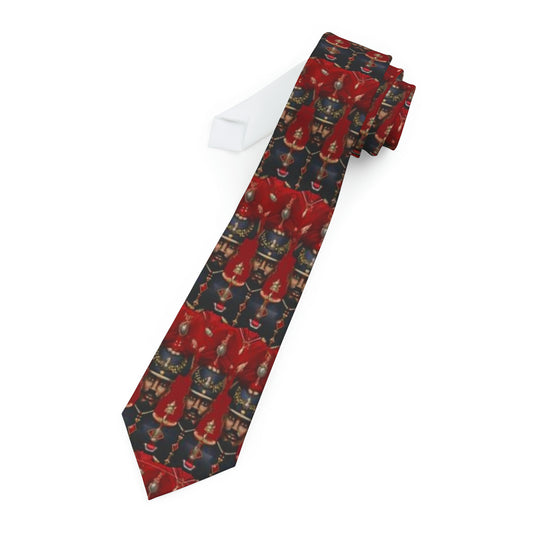 The Black Nutcracker Christmas Ballet Mens Tie, Red Holiday Afrocentric Mens Neckware