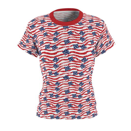 American Freedom All Over Print Women's Tee, 4th Of July Women's Apparel