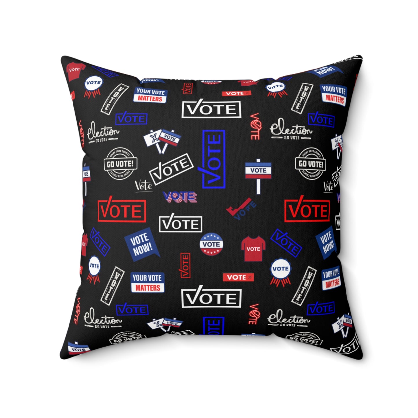 Election 2024 Decorative Polyester Pillow – Dual-Sided Political Pattern, Concealed Zipper, Perfect for Office and Home