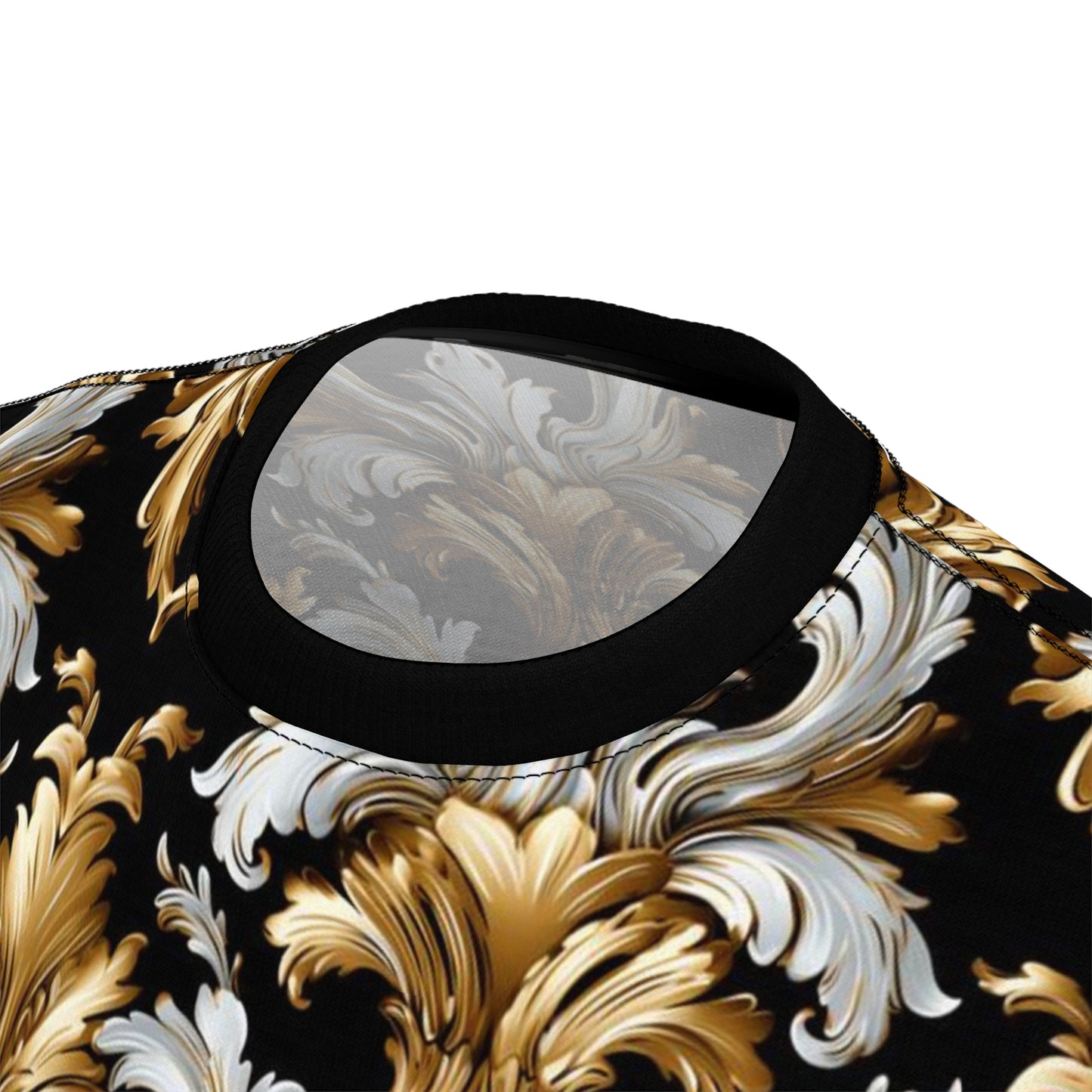 Baroque Inspired Gold, Men's Gold Florida Pattern Apparel, Rococo Style Top