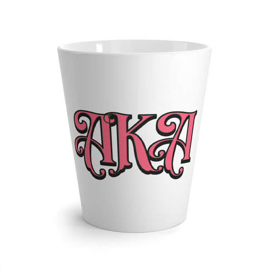 AKA Pink Emblem Latte Mug, 12oz College Sorority Coffee Cup, AKA Sorority Gift"