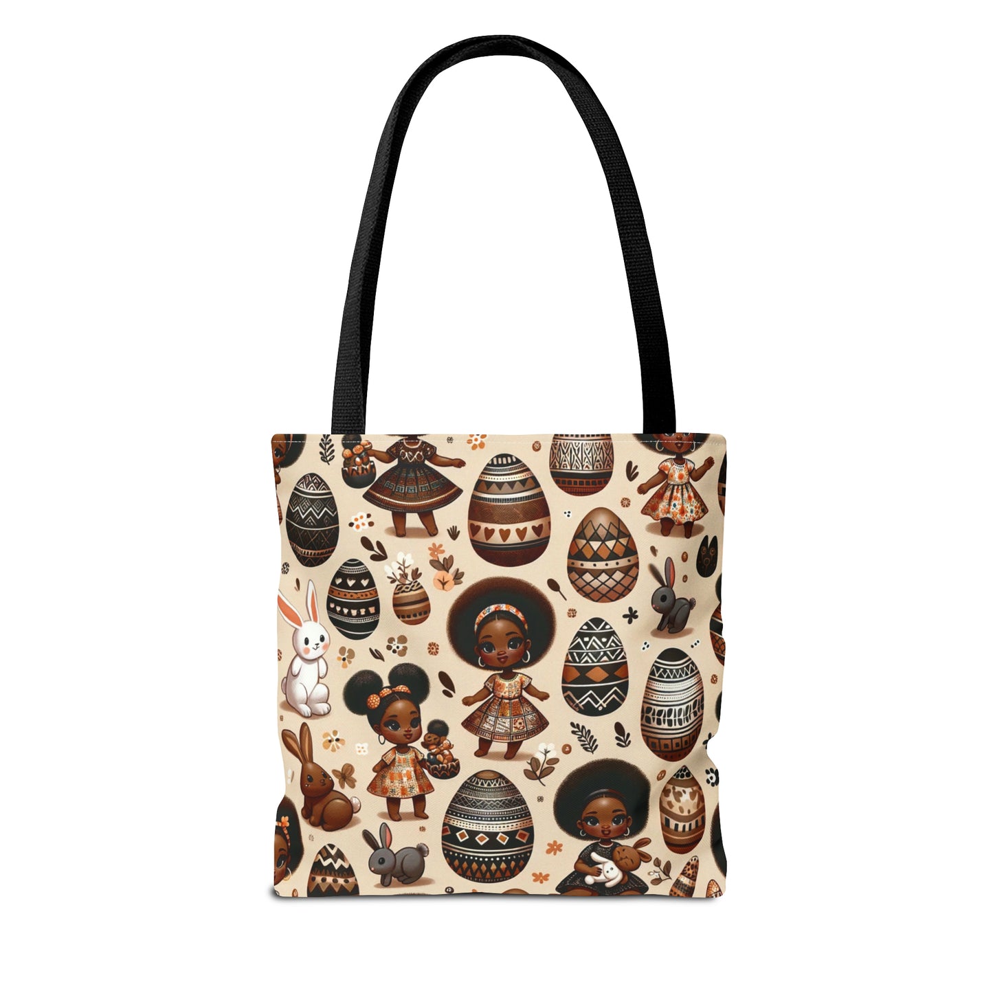 Black Girl Easter Bunny Tote Bags, Easter Bunny Tote, Bunny African Motif Totes