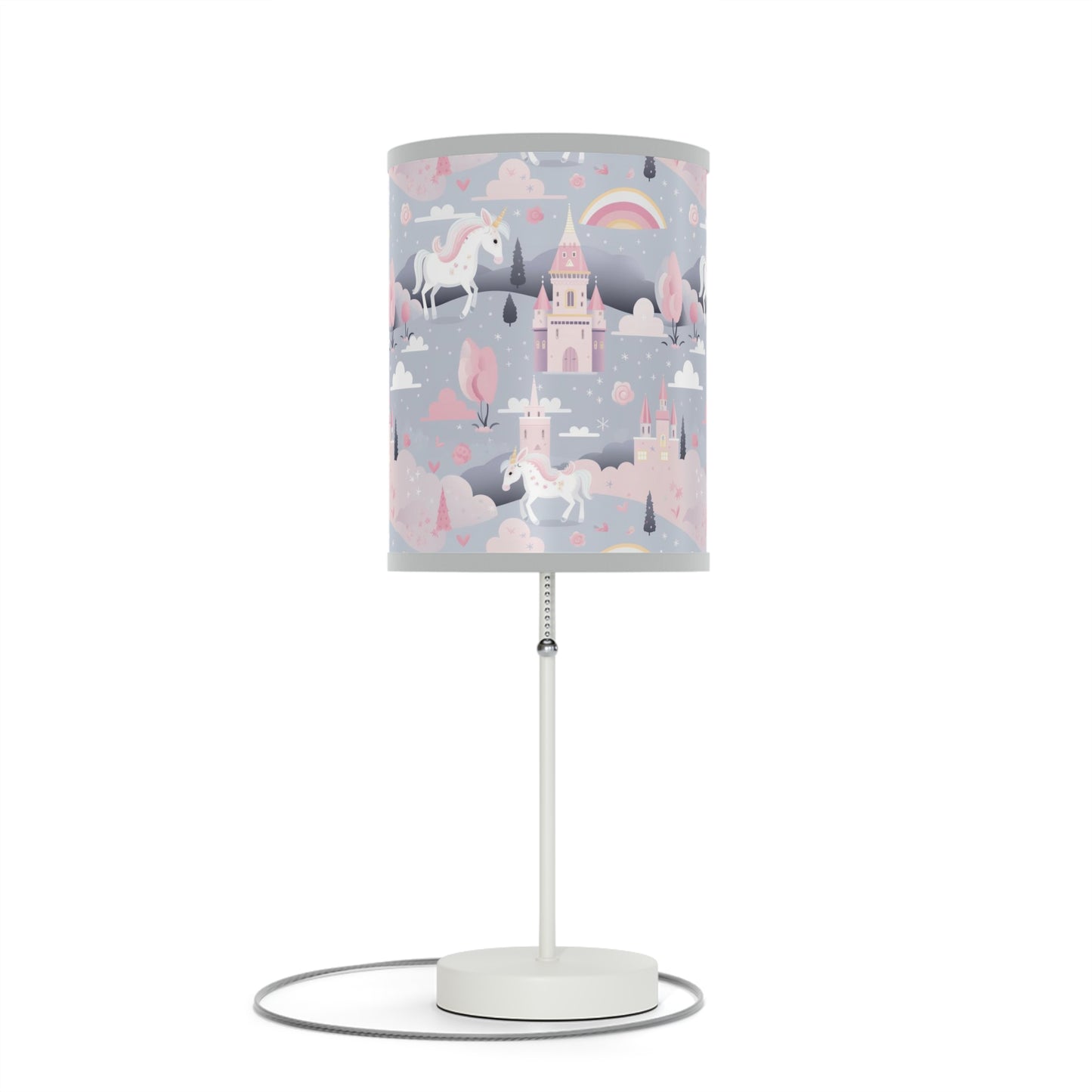 Princess Castle Nursery Table Lamp, Unicorn and Starlight Design, Girls' Room Decor Lighting