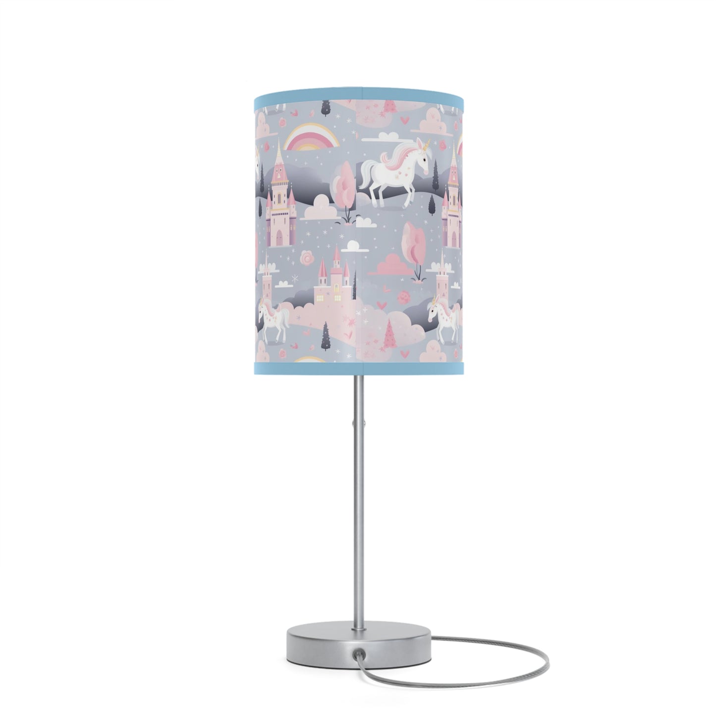 Princess Castle Nursery Table Lamp, Unicorn and Starlight Design, Girls' Room Decor Lighting