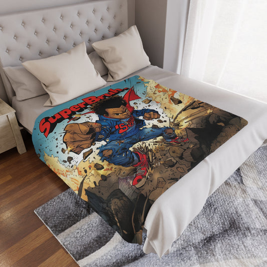 Super Bruh Microfiber Blanket for Kids, Hero-Themed Ultra-Soft Fleece Blanket, 3 Sizes