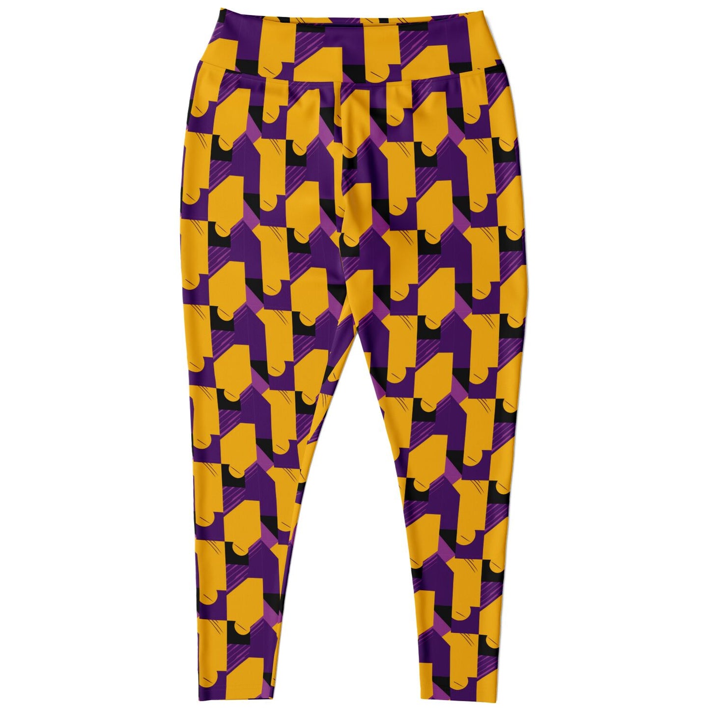 Laker Fan Purple & Gold Plus Size 2XL - 6XL Leggings, Los Angeles Basketball Fan Women's Leggings