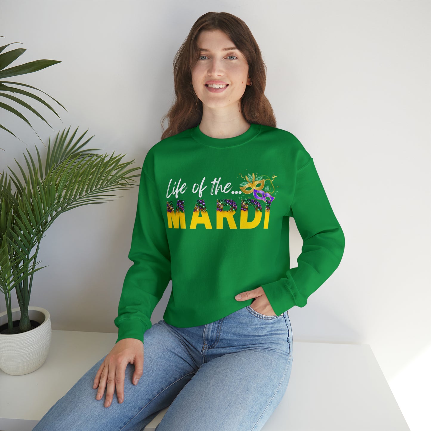 Life Of The Mardi Gras Unisex Mardi Gras Crewneck Sweatshirt