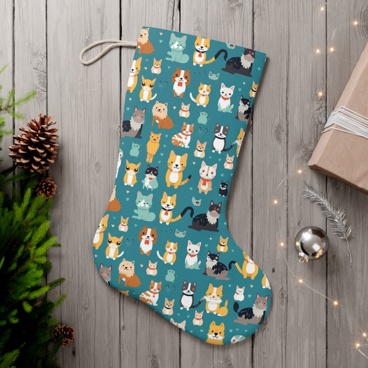 Dog and Cat Lover Holiday Stocking, Animal Lover Holiday Decor