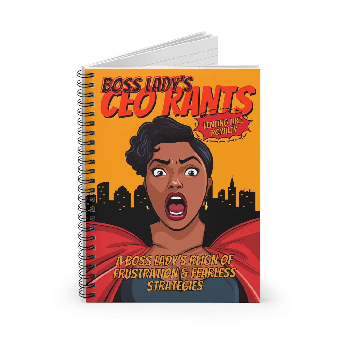 Black Boss Lady CEO Superhero Rants Notebook, Black Woman Superhero Boss Notebook