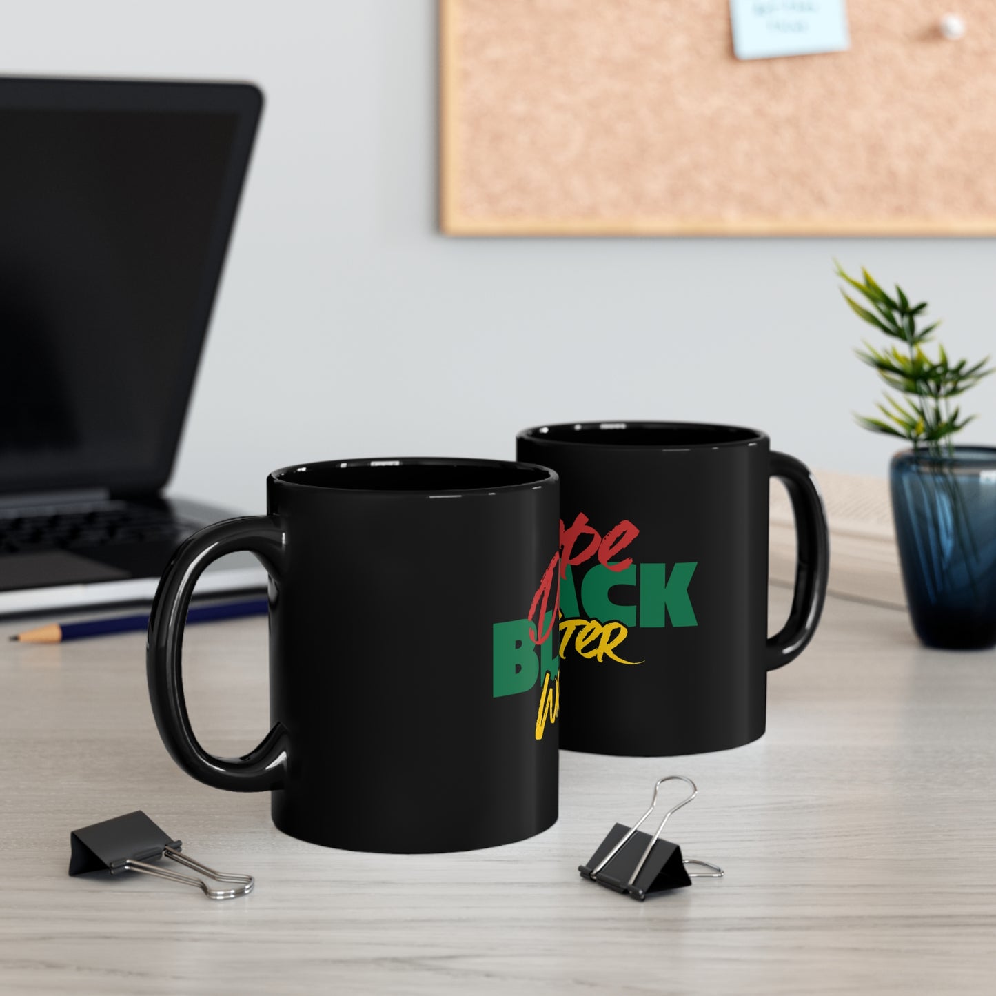 Dope Black Writer Black Ceramic 11 Oz Coffee or Tea Mug, Black Creative Coffee Cup