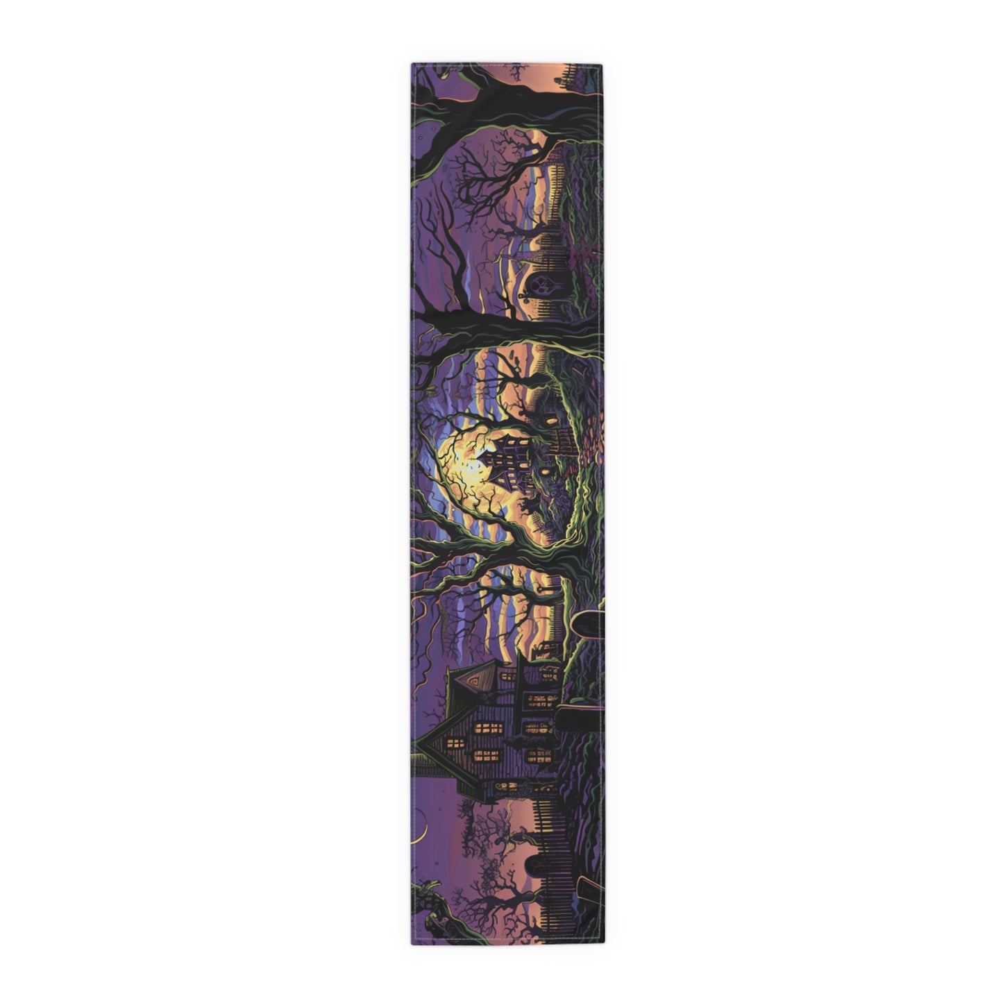 Halloween Table Runner, Haunted House & Graveyard Designs