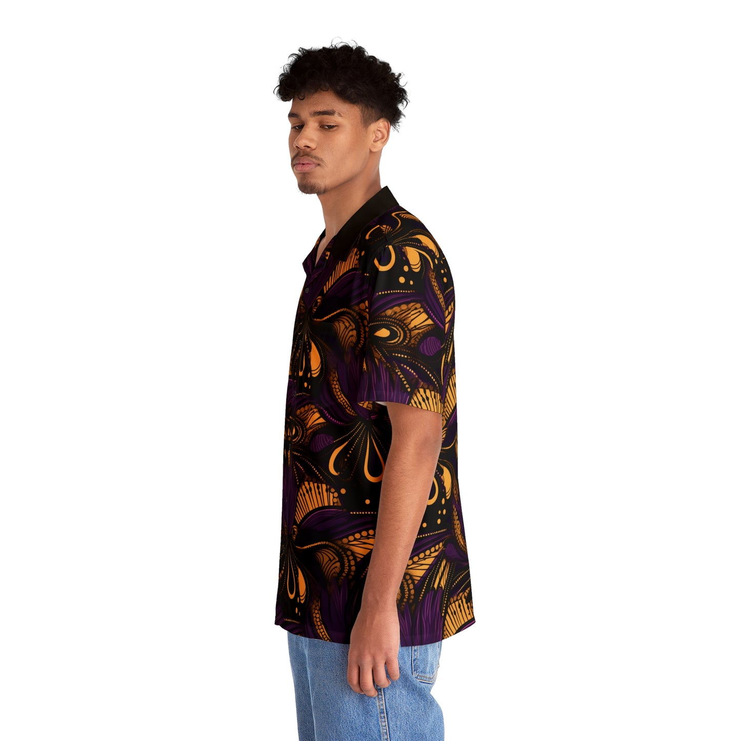 African Print Ankara Button Up Shirt, Ankara Print Men's Button Up Shirt