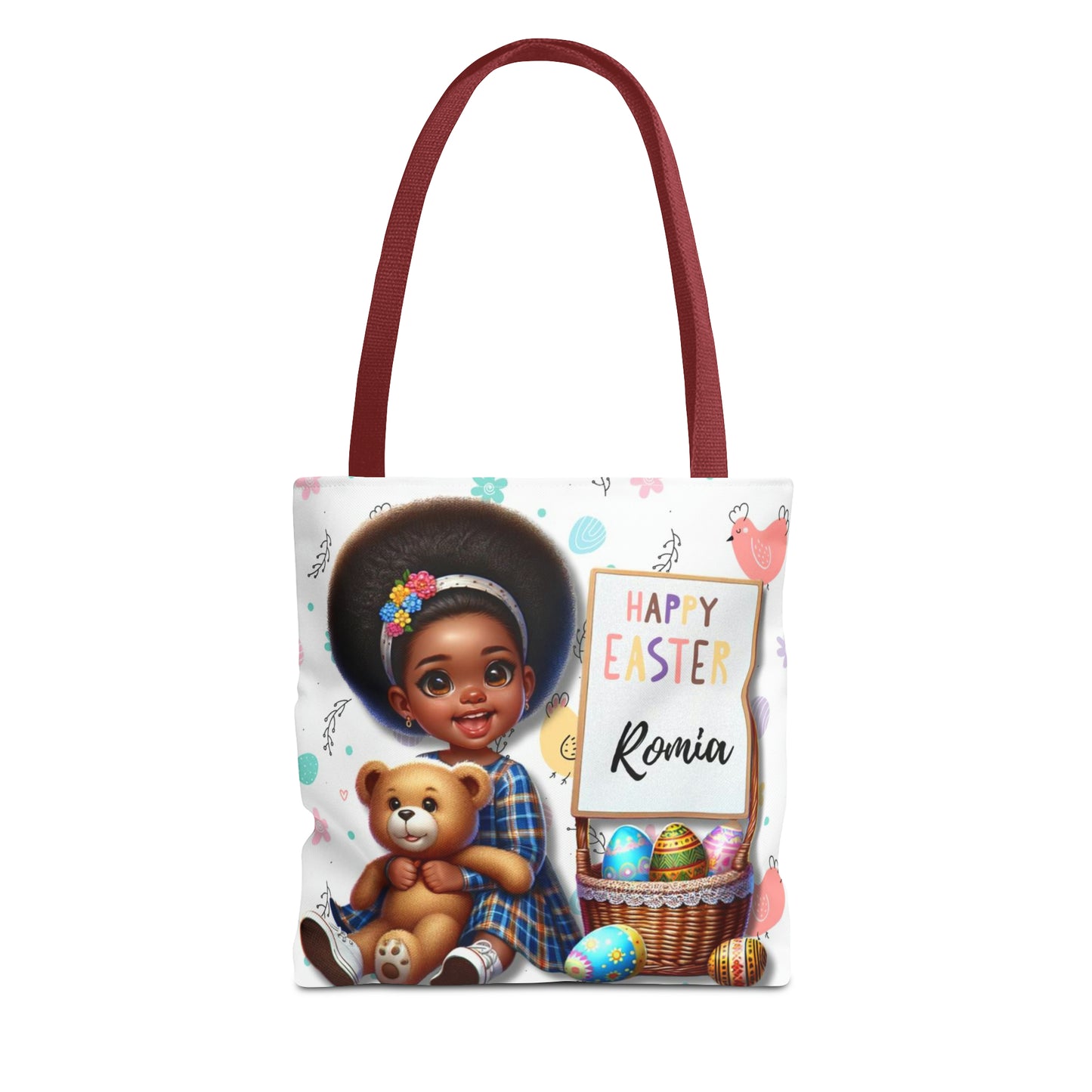 Personalized Easter Tote Bags for Young Black Girls | Customizable & Durable