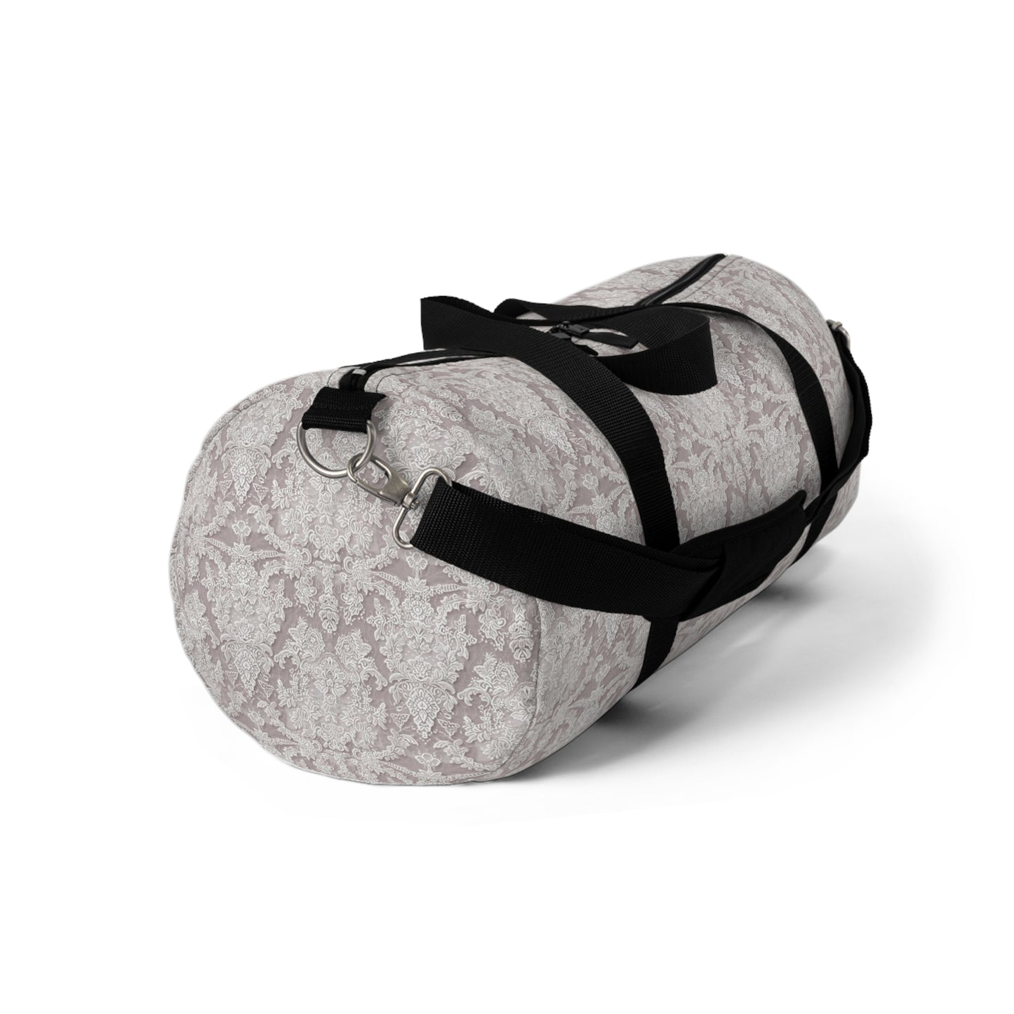 Chic Bridal Lace-Print Duffel Bag, Bridal Shower Gift, Feminine Lace Print Travel Bag