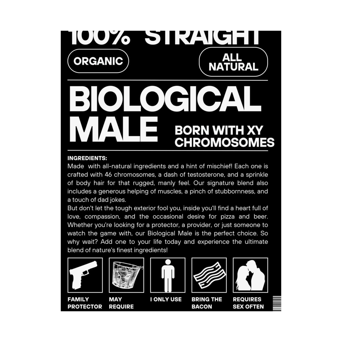 Nature's Finest Blend: The Biological Male Poster