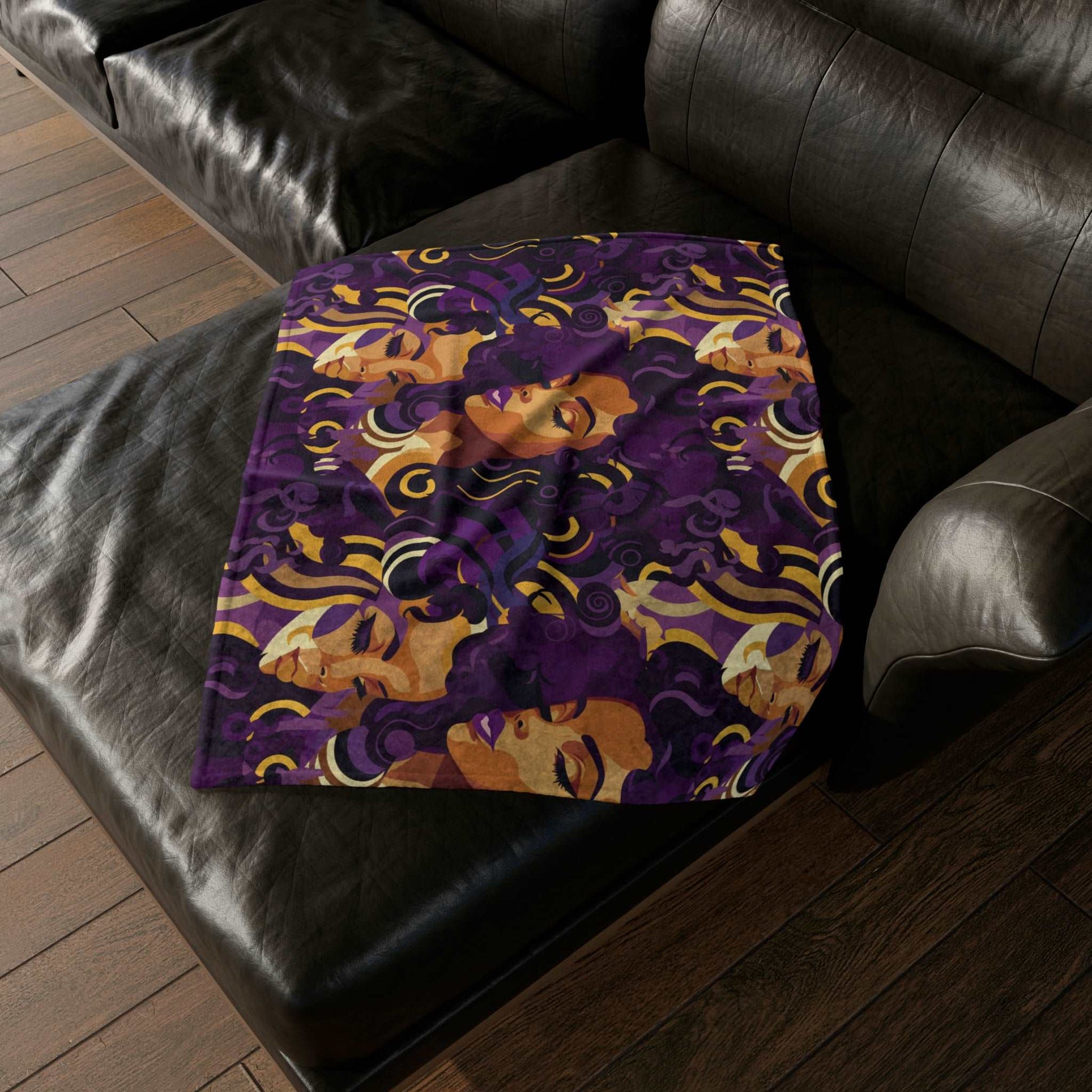 African American Woman Pop Art Black Doll Inspired Throw Cover