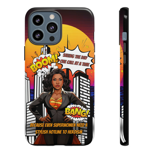 iPhone Black Woman Superhero Phone Case, Boss Lady iPhone Case