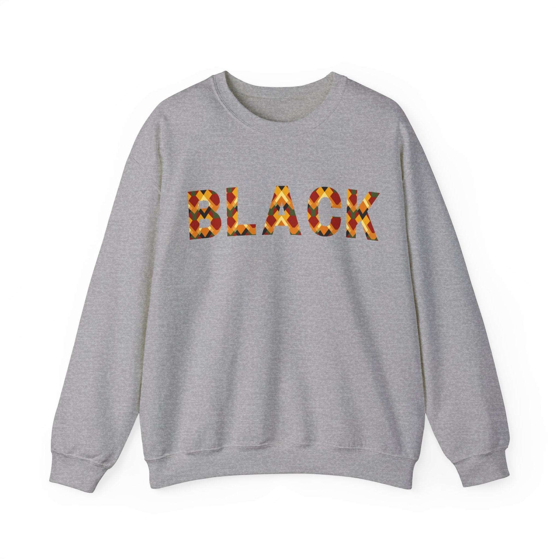 African Colors 'Black' Unisex Crewneck Sweatshirt, Vibrant Expression African Print Bold Icon Sweater