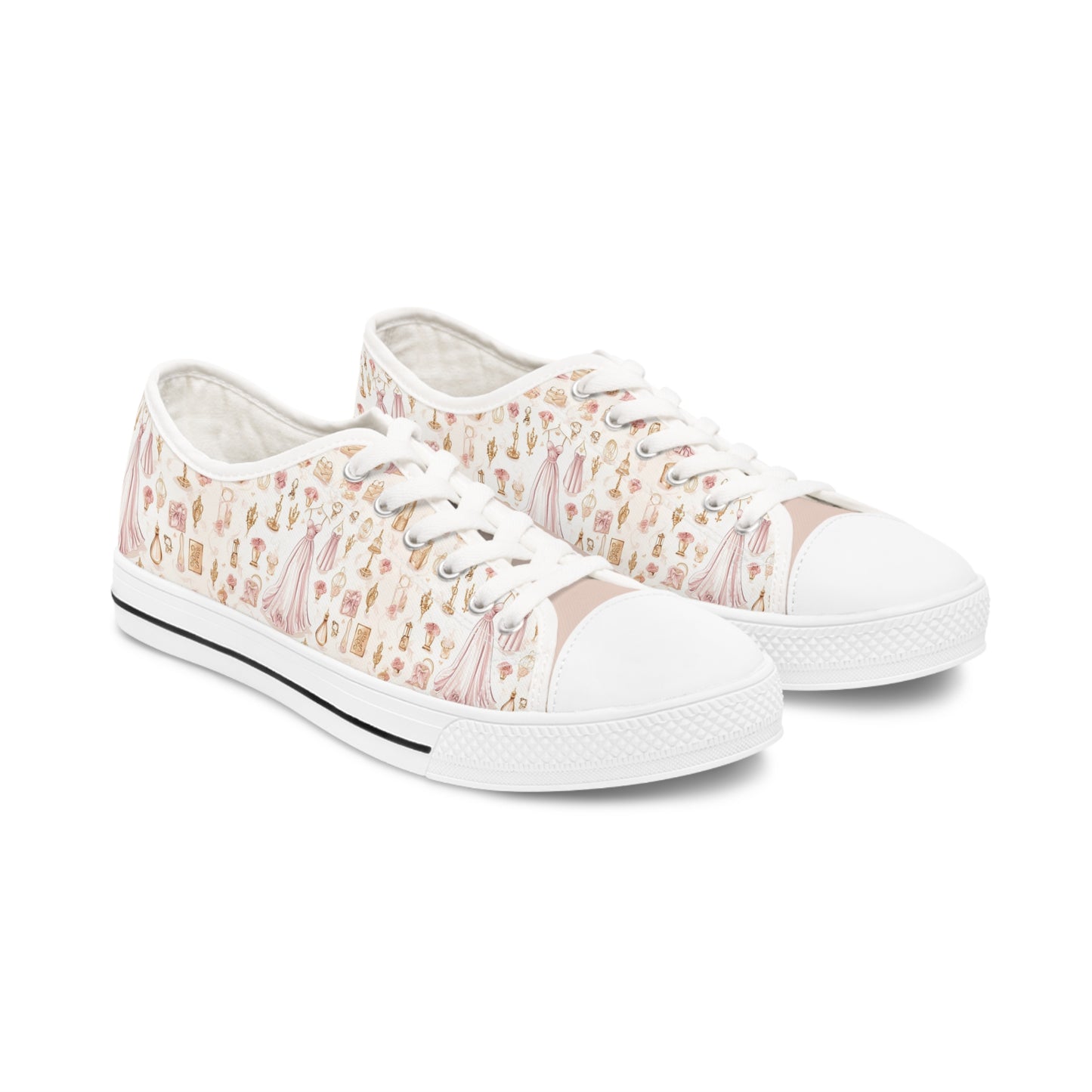 Chic Wedding Bliss Bridal Women's Low Tops Sneakers, Soft Tone Peach Wedding Tennis Shoes