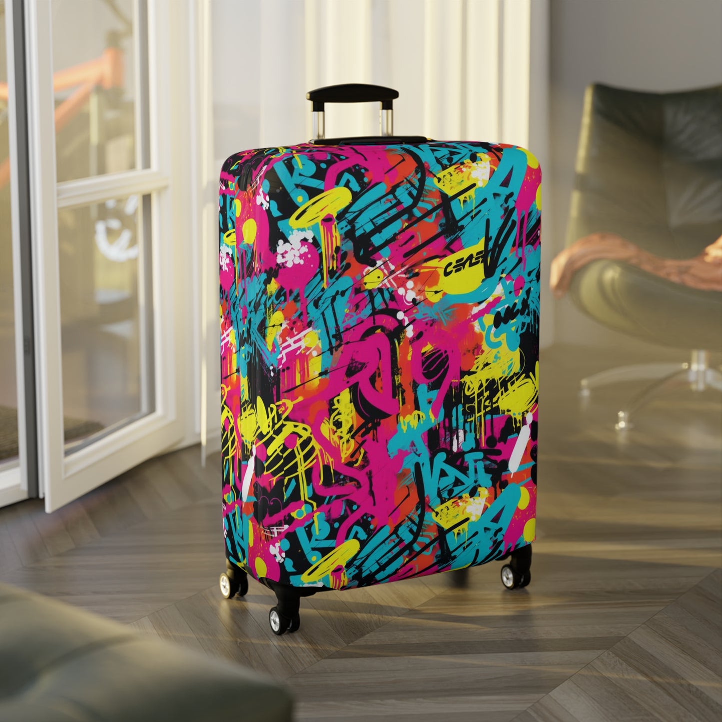 Urban Graffiti Pop ArtLuggage Cover, Street Art Suitcase Luggage Protector For Kids