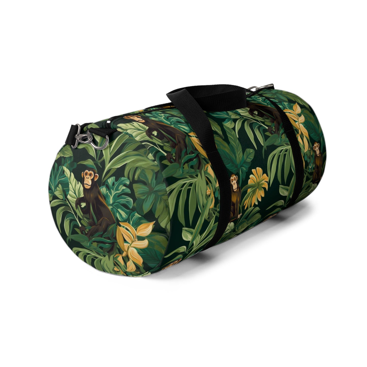 Jungle Safari Duffle Bag, Exotic Animals, Green Leaves, Monkey's Children's Overnight Bag