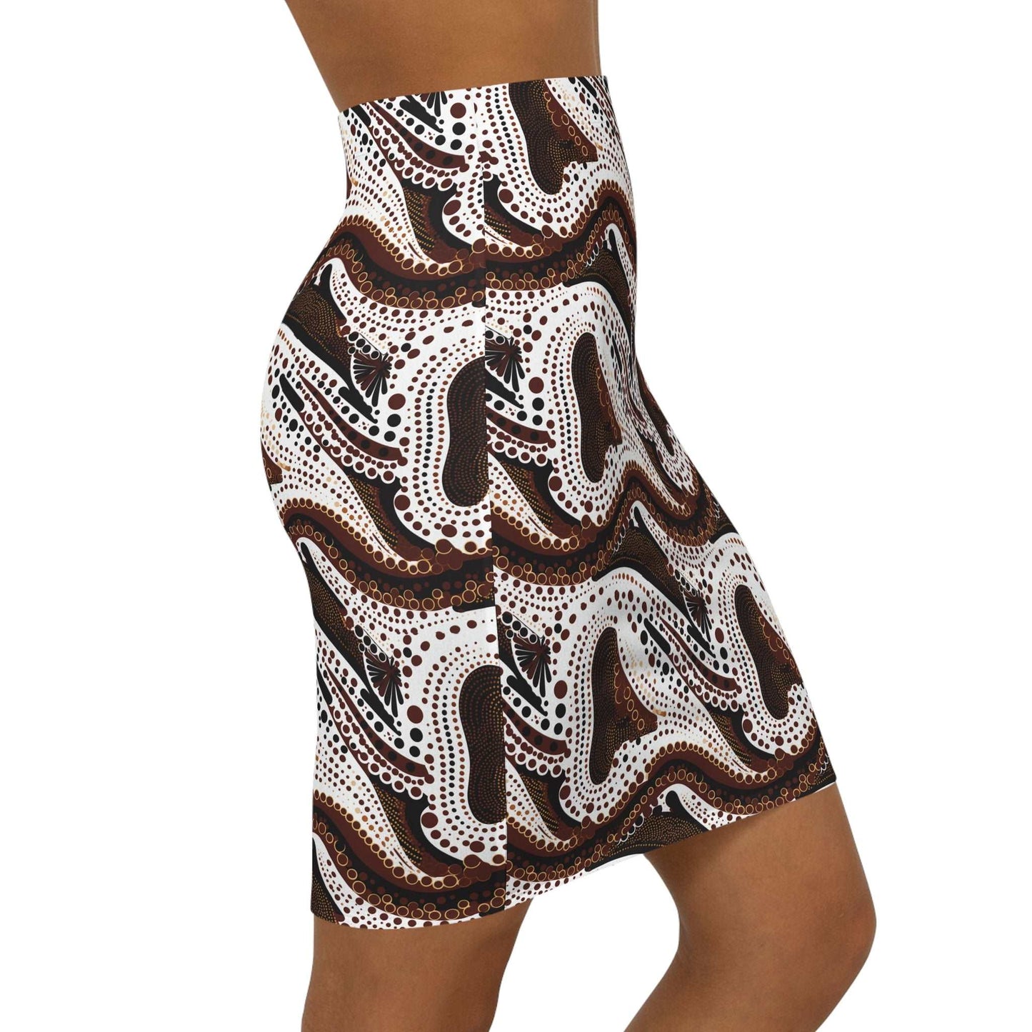 African Print Boho Chic Style Women's Mini Skirt, Ethnic Print Womenswear