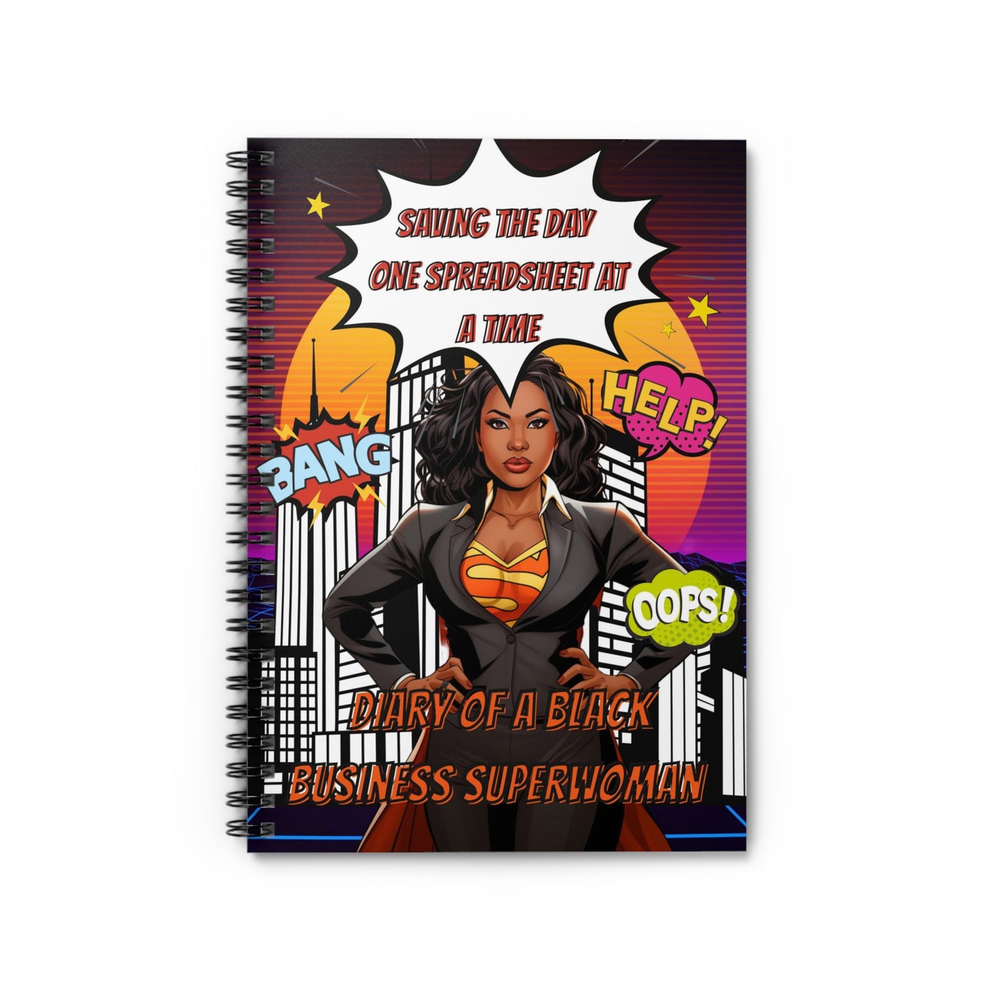 Black Girl Boss NoteBook, Saving the Day, One Spreadsheet at a Time