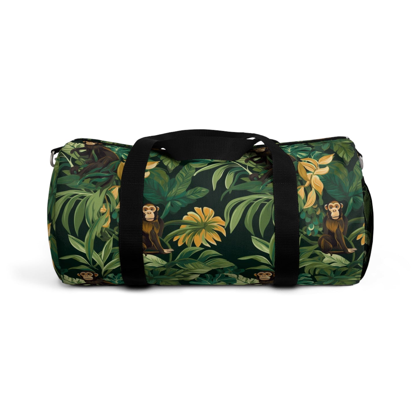 Jungle Safari Duffle Bag, Exotic Animals, Green Leaves, Monkey's Children's Overnight Bag