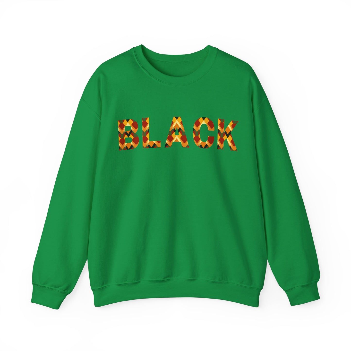 African Colors 'Black' Unisex Crewneck Sweatshirt, Vibrant Expression African Print Bold Icon Sweater