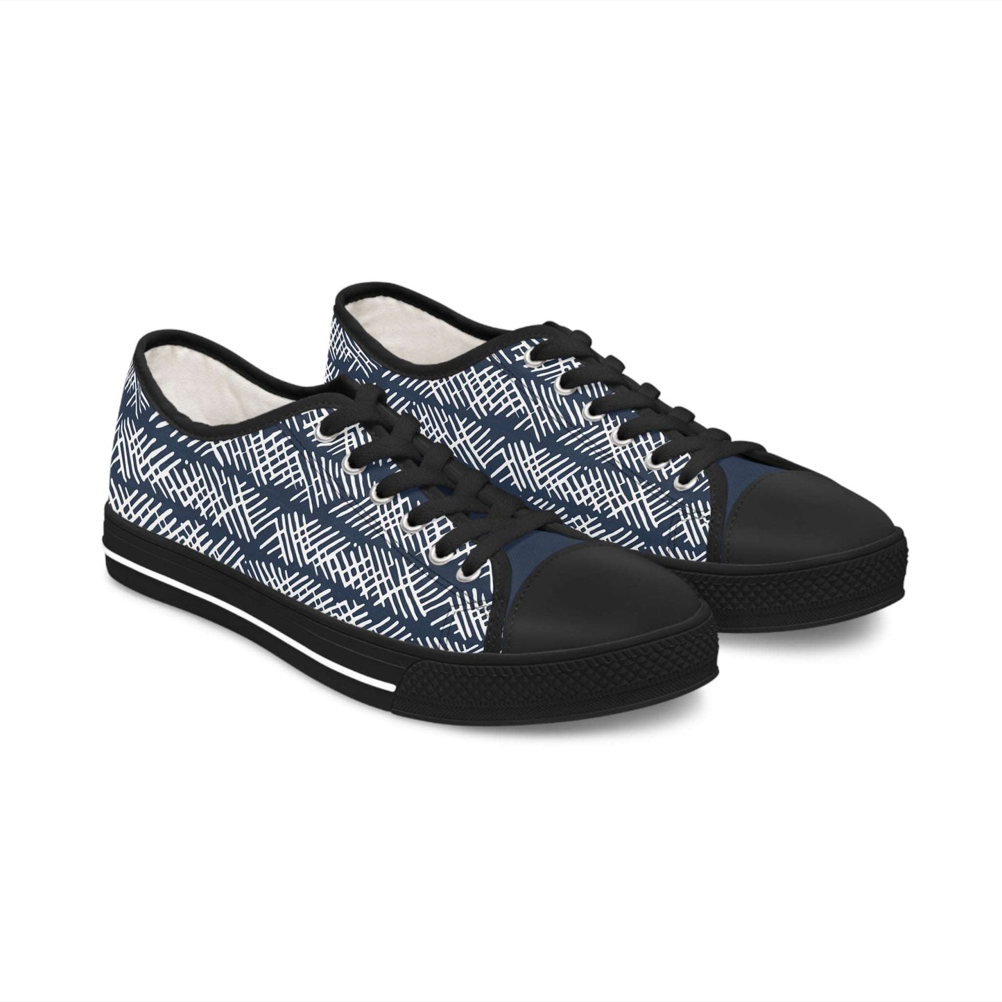 African Mud Cloth Pattern Women's Low Top Shoes,  Tribal Art Low Top Shoes