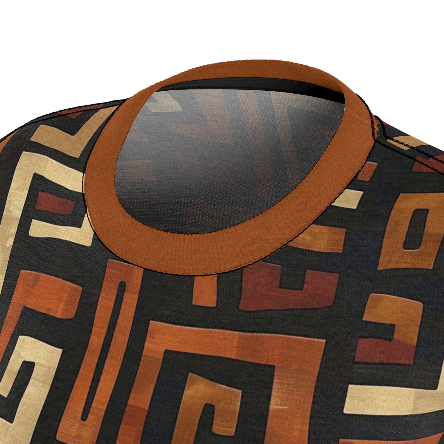 Brown Earth Tone African Print Women's T-Shirt, Afrocentric Women's T-Shirt