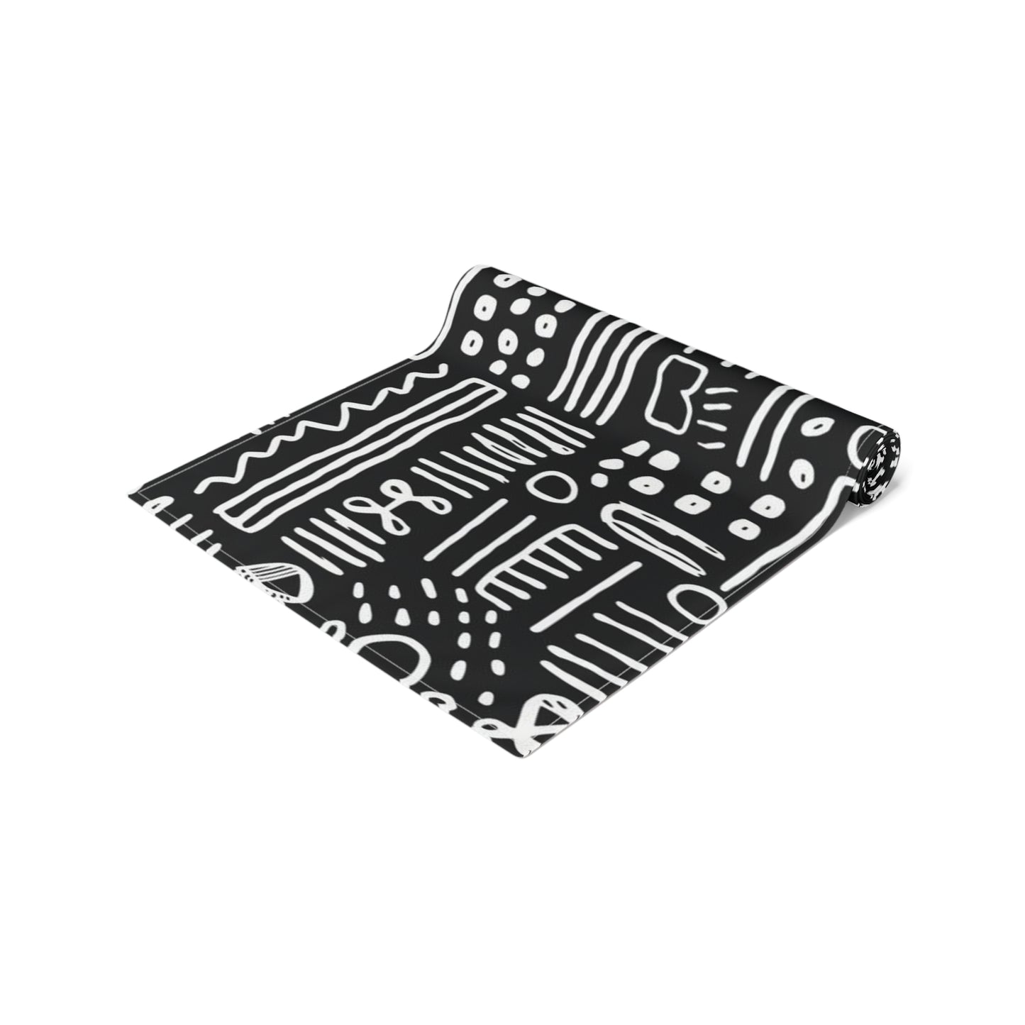 Black White African Mud Cloth Table Runner, African Print Table Decor