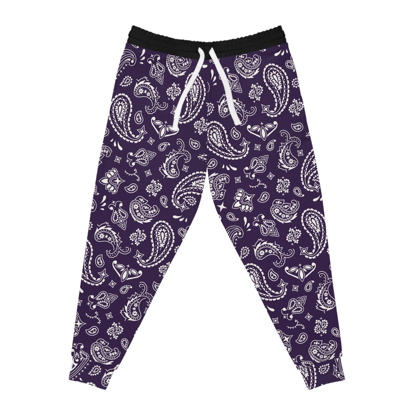 Purple Bandana Print Joggers, Purple Queen Themed Joggers