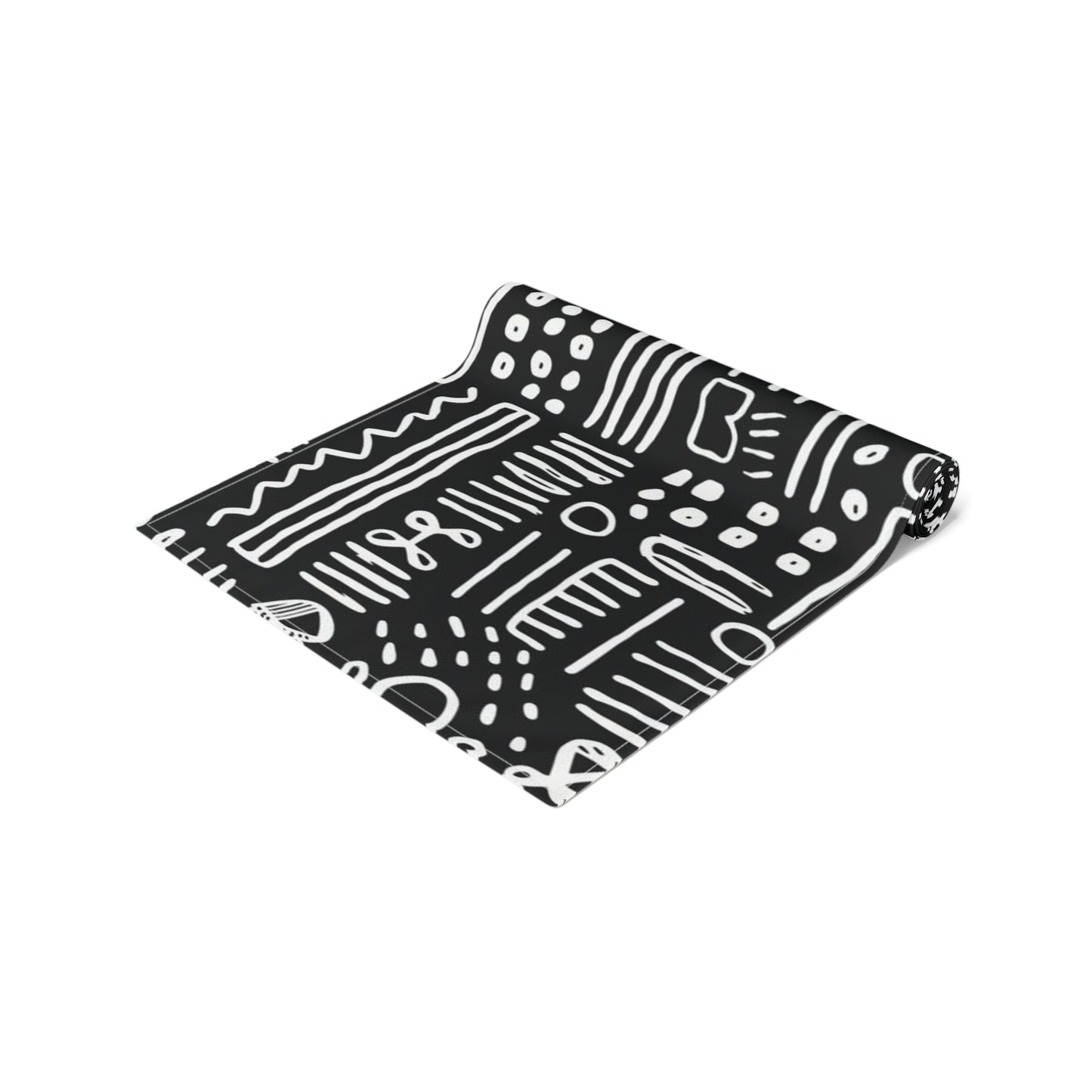 Black & White African Mud Cloth Print Table Runner