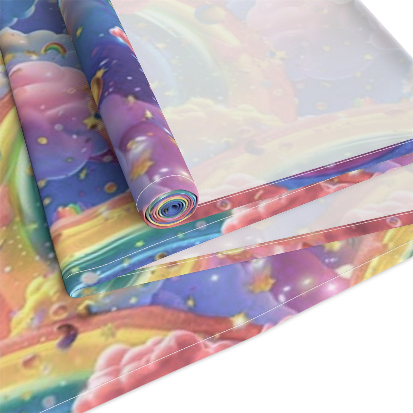 Enchanted Rainbow Table Runner, Whimsical Decor for Baby Showers and Children's Birthday Parties