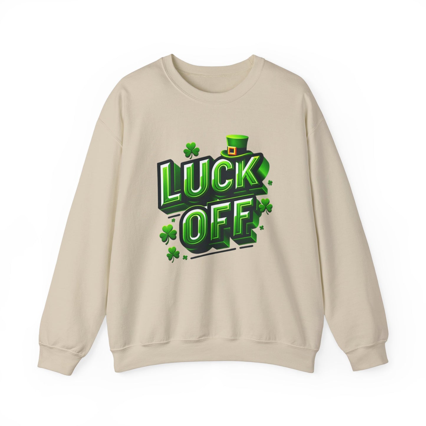 Unisex 'Luck Off' Heavy Blend Crewneck Sweatshirt, St. Patrick's Day Apparel