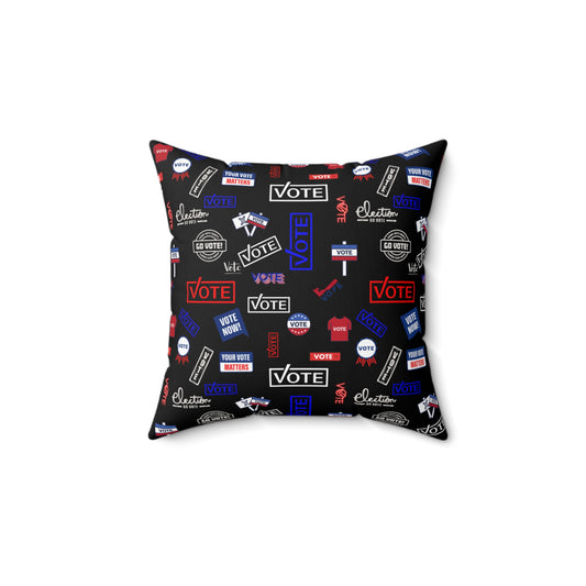 Election 2024 Decorative Polyester Pillow – Dual-Sided Political Pattern, Concealed Zipper, Perfect for Office and Home