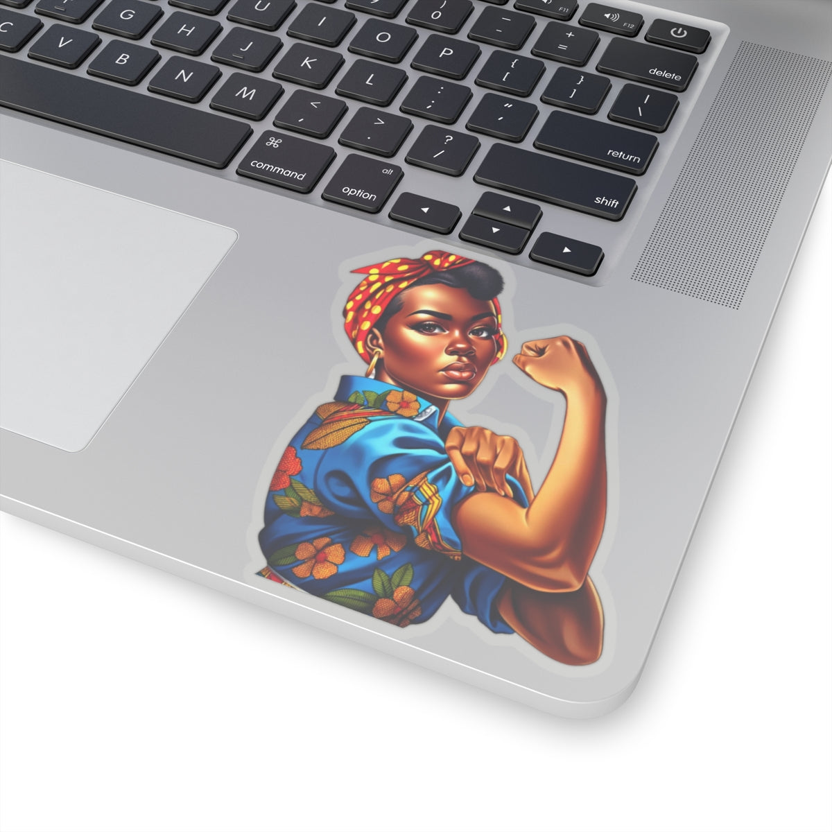 Black Rosie the Riveter Empowering Vinyl Sticker, Female Empowerment Sticker