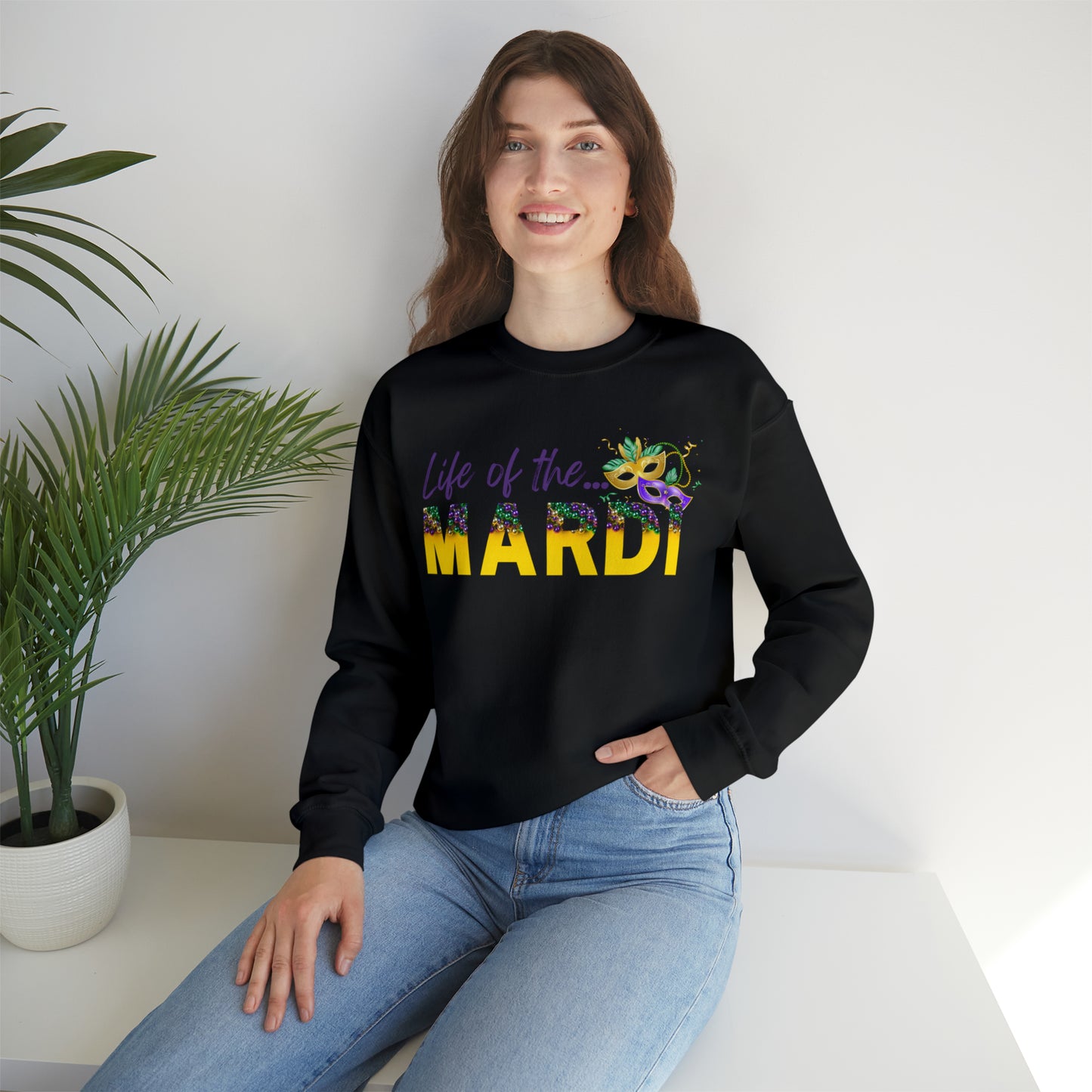 Life Of The Mardi Gras Unisex Mardi Gras Crewneck Sweatshirt