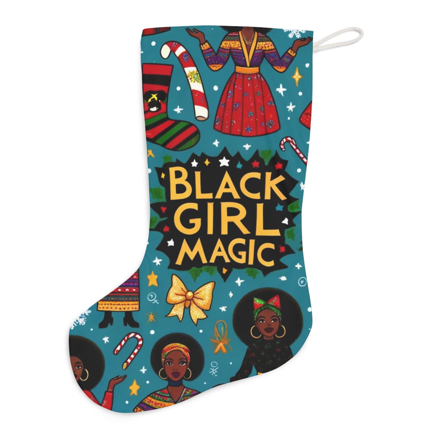 Black Girl Magic Christmas Stocking, Black Queen Holiday Decor