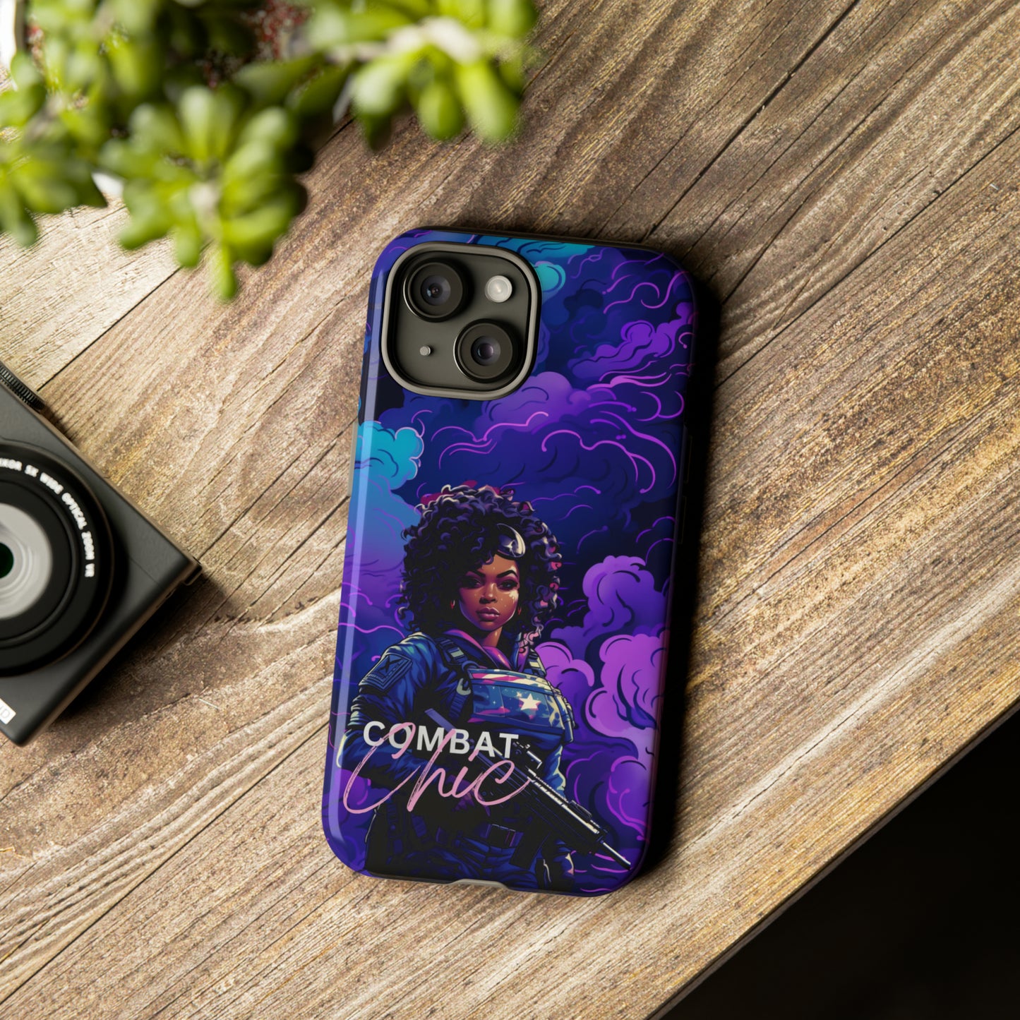 Black Woman Protector Combat Chic Tough Phone Case