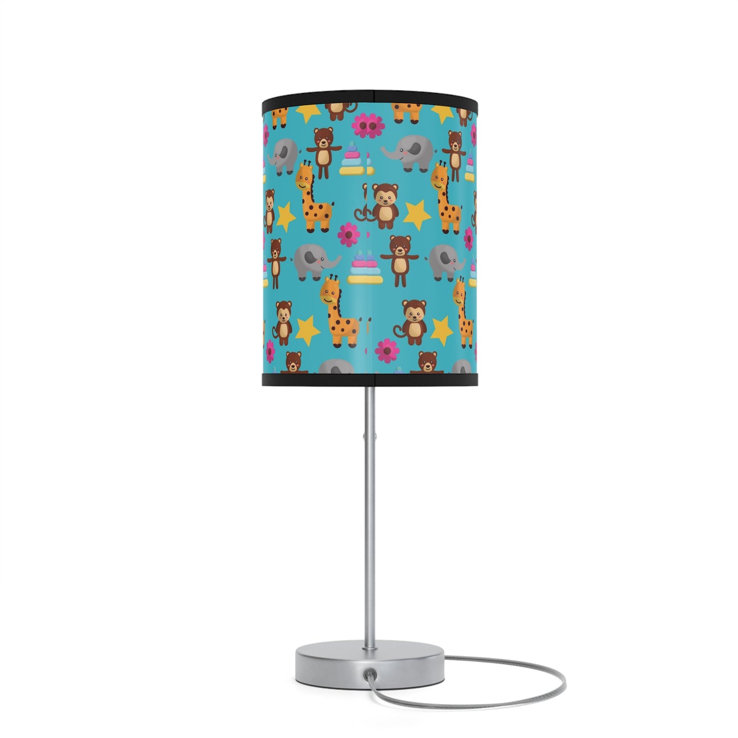 Giraffe Bears and Elephants Baby Themed Table Lamp, Baby Nursery Table Lamp, Baby Shower Gift Unisex, Baby Room Decor