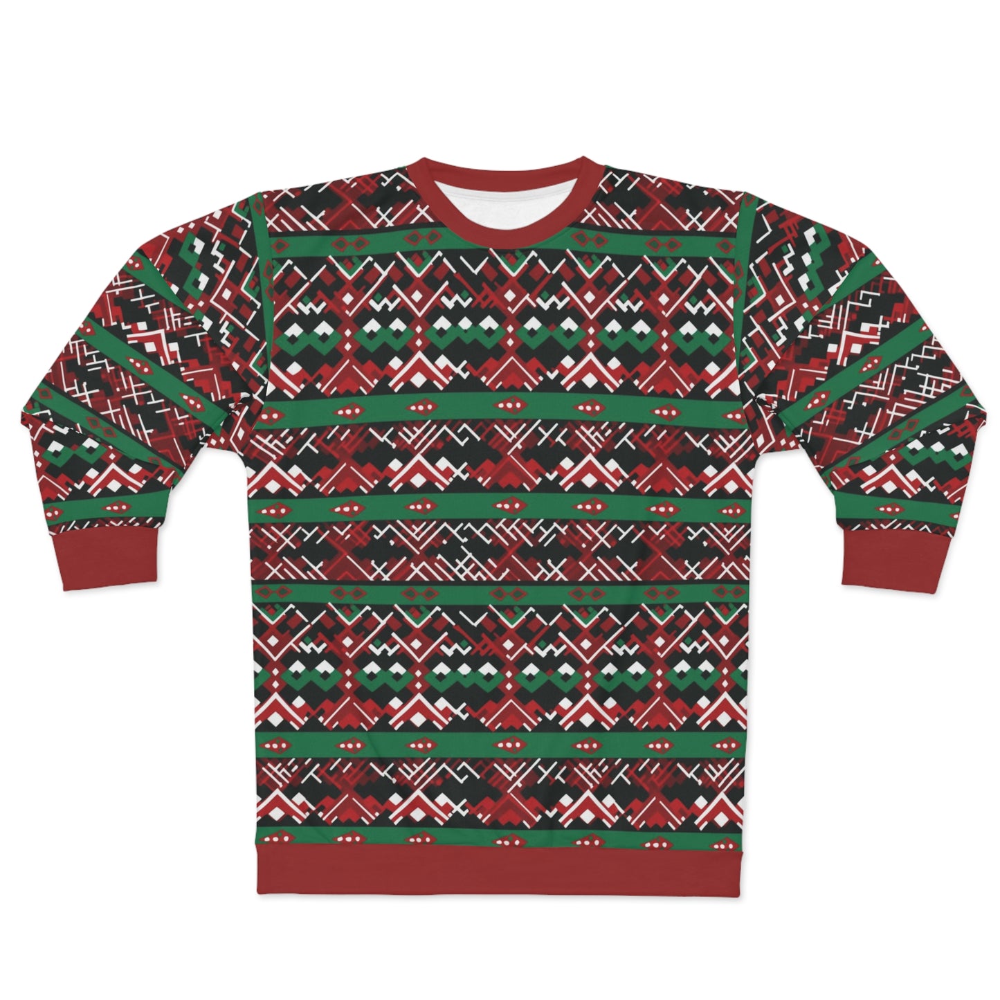 Christmas African MudCloth Unisex Sweatshirt, Holiday African Print Apparel