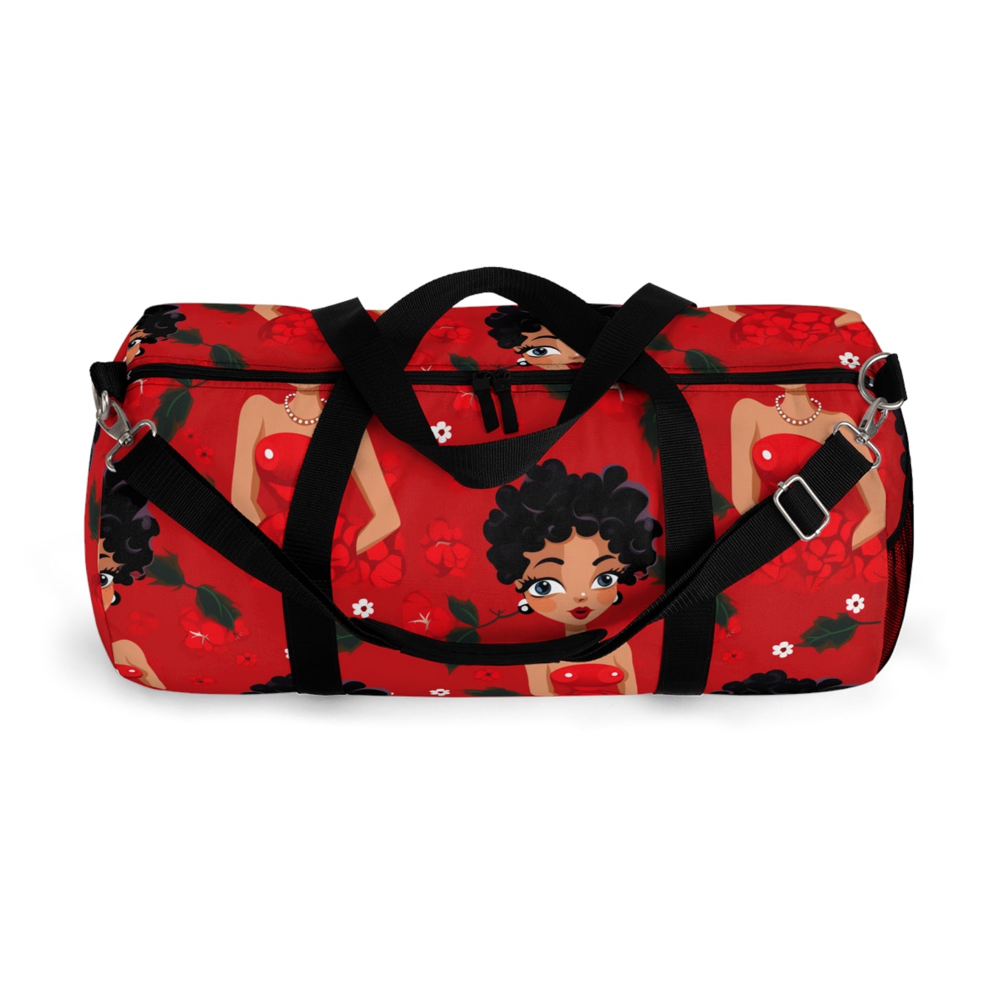 Black Betty Cartoon Print Duffle Bag, African American Betty Boop Overnight Bag