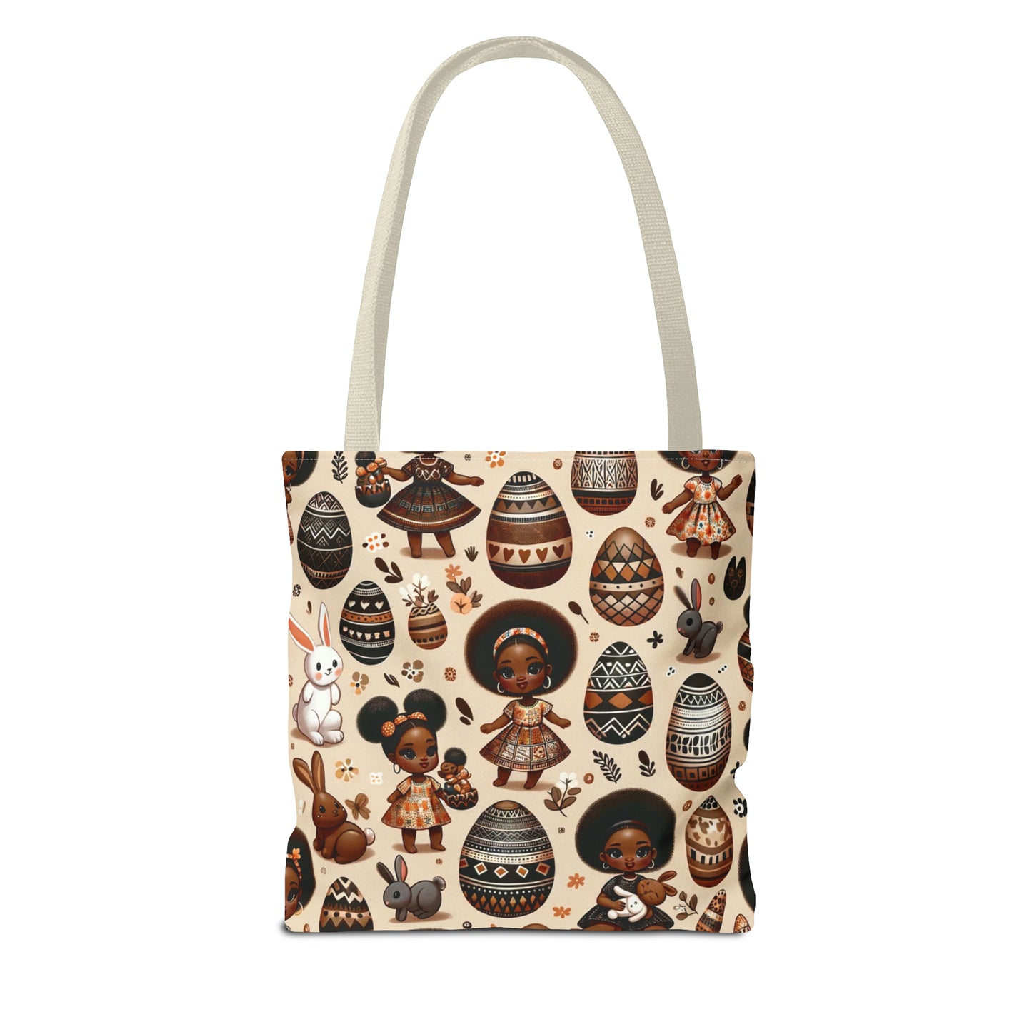 Black Girl Easter Bunny Tote Bags, Easter Bunny Tote, Bunny African Motif Totes