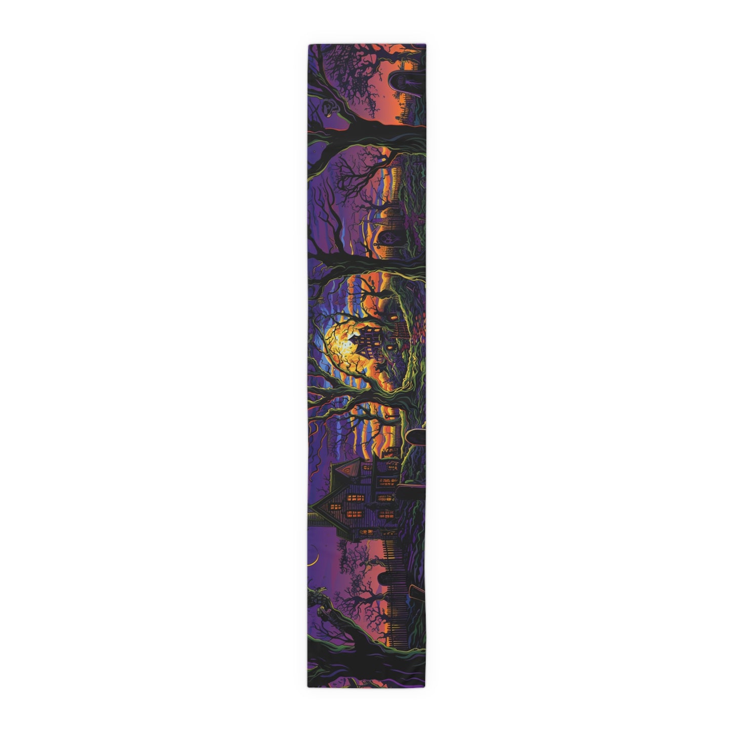 Halloween Table Runner, Haunted House & Graveyard Designs