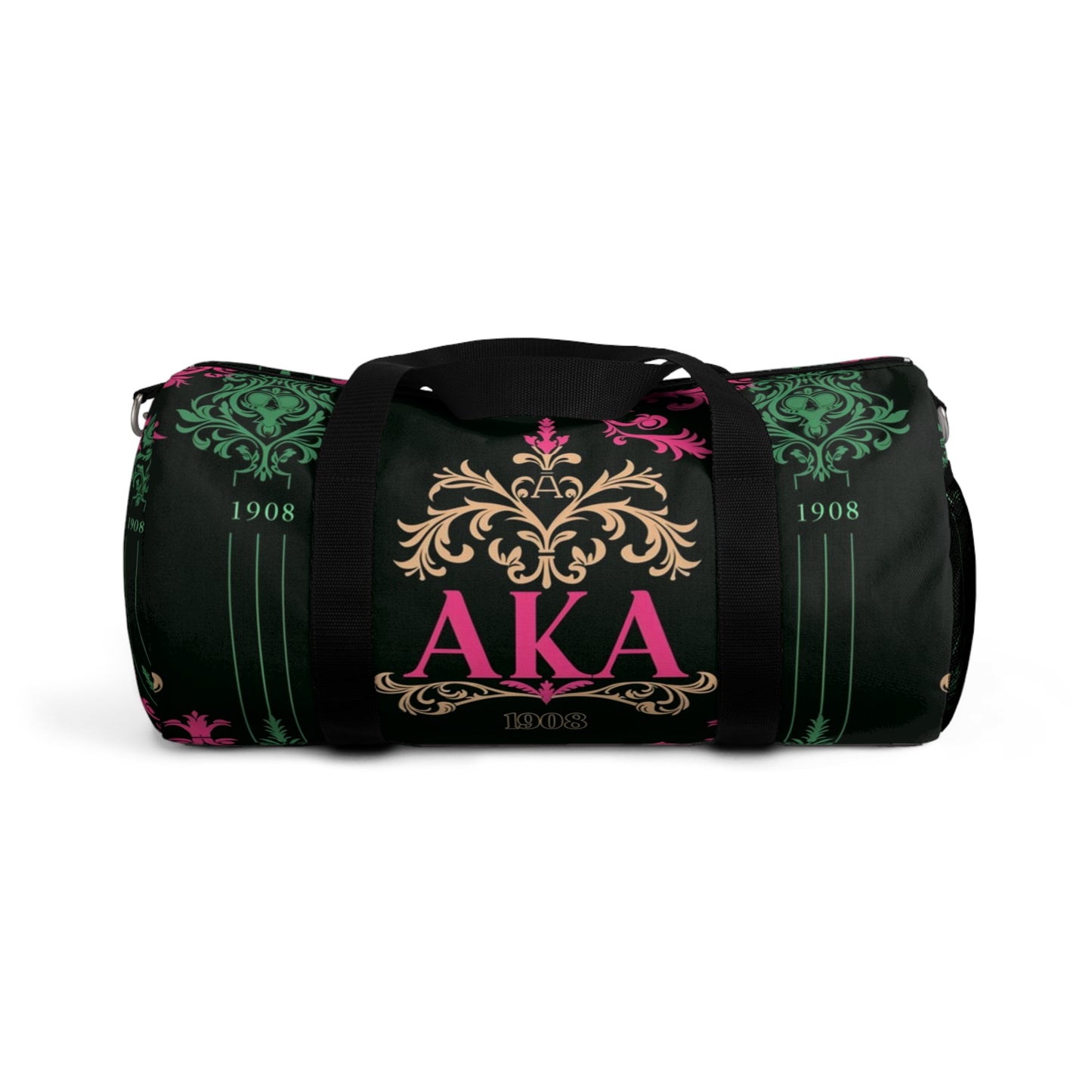 AKA Sorority Pink & Green Duffel Bag, Greek Life Small or Large, Durable and Lightweight Overnight Bag