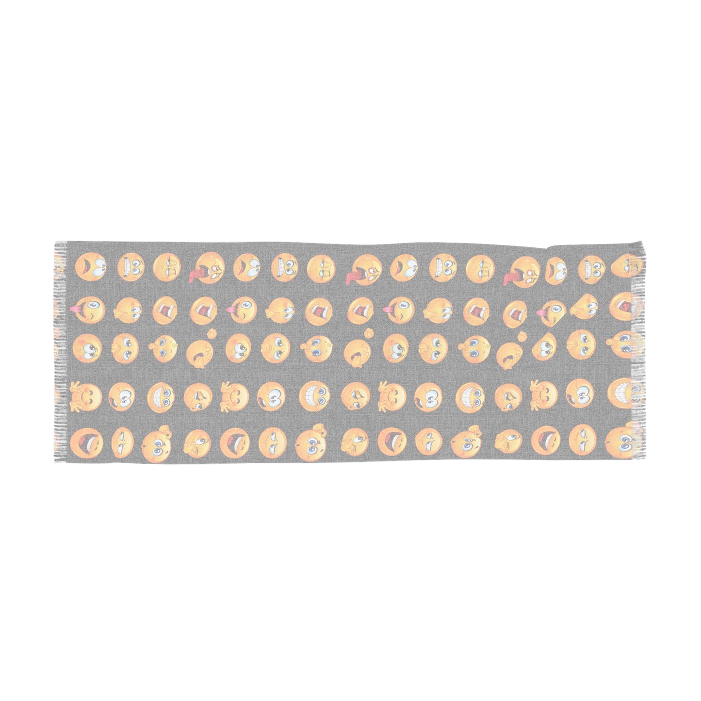 Emoji Emoticon Pattern Print Light Weight Scarf, Beach Cover Up,  Or Sarong